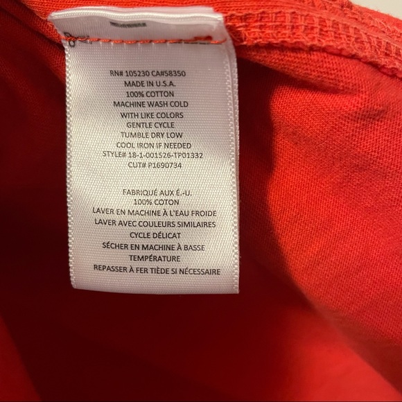 EUC! Current/Elliot Tee Bright Coral Color, flutter details at the sides size M - Picture 8 of 9